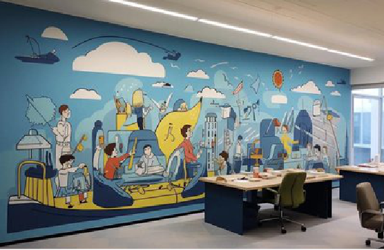 汨罗办公室墙绘的特点。