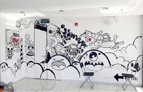 汨罗手绘墙并非传统涂鸦。